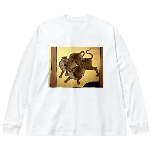 金色　虎　江戸時代　趣き　屏風 Big Long Sleeve T-Shirt