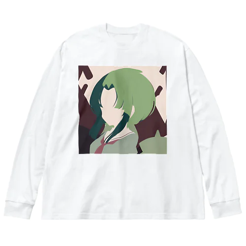 緑の女の子 ビッグシルエットロングスリーブTシャツ