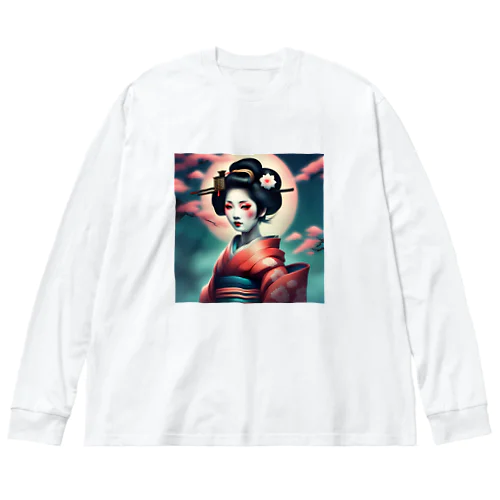 月夜の芸者(Geisya of moon night) Big Long Sleeve T-Shirt