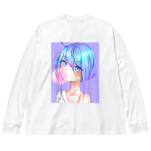 バブルガムを噛むアニメガール 日本の美学 アニメオタク ビッグシルエットロングスリーブTシャツ