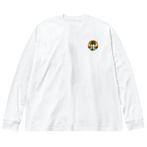 パームツリーと夕陽 Big Long Sleeve T-Shirt