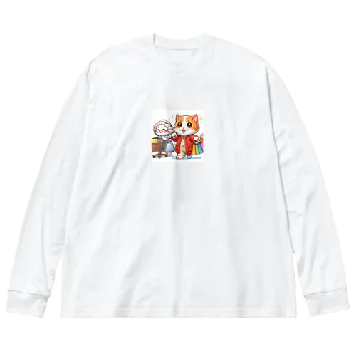 かわいい猫ちゃんと一緒にお買い物🐱💼  Big Long Sleeve T-Shirt