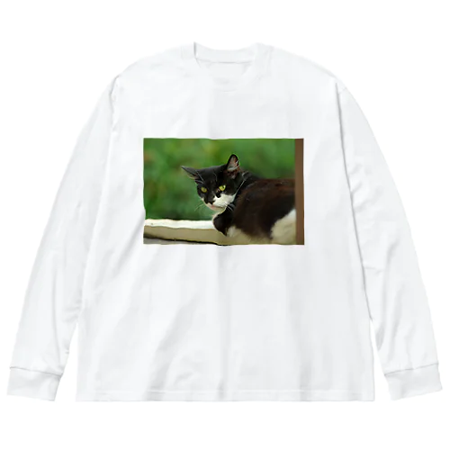 振り向くネコ Big Long Sleeve T-Shirt