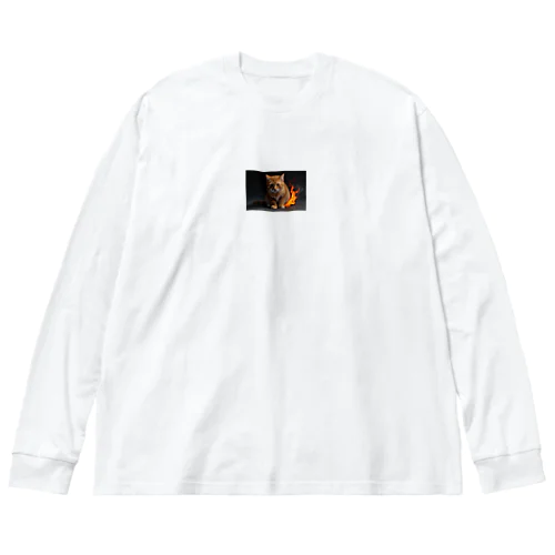 炎の守護者「炎タイプの猫」 Big Long Sleeve T-Shirt