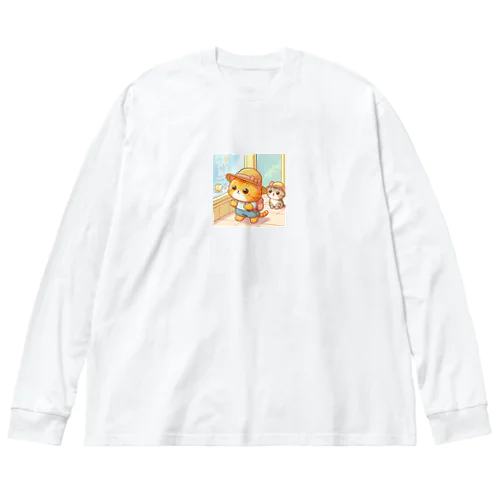 にゃんともキュートなショッピングタイム♪ ビッグシルエットロングスリーブTシャツ