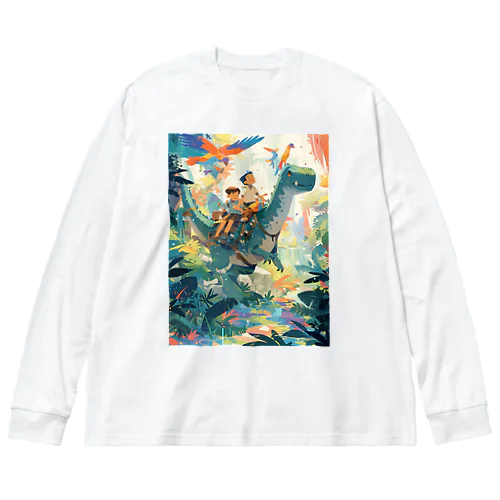 恐竜とジヤングル探検　なでしこ1478 Big Long Sleeve T-Shirt