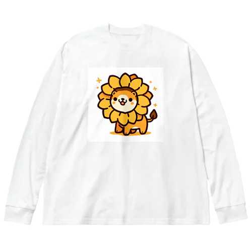 向日葵になったライオン ビッグシルエットロングスリーブTシャツ