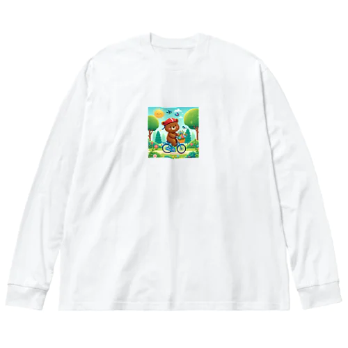 自転車に乗ったクマ　人気アイテム　かわいい Big Long Sleeve T-Shirt