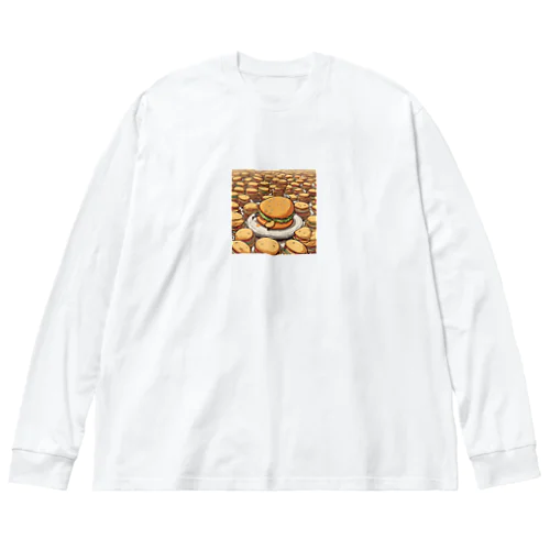 たくさんのハンバーガー ビッグシルエットロングスリーブTシャツ