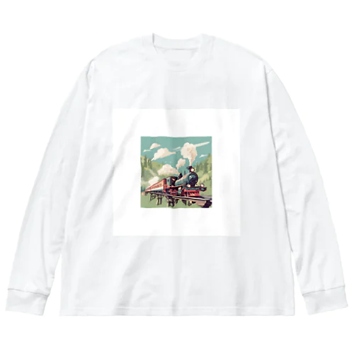 可愛い機関車 ビッグシルエットロングスリーブTシャツ