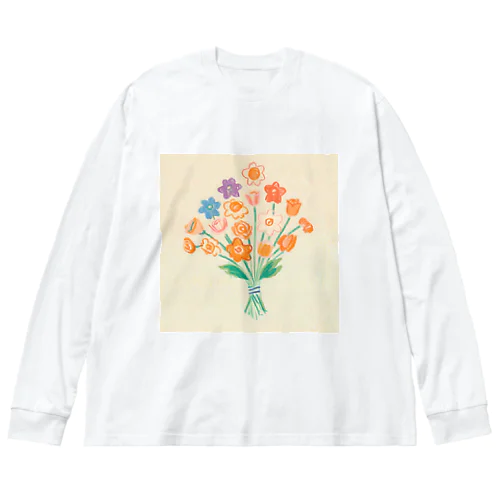 お絵描き花束 ビッグシルエットロングスリーブTシャツ