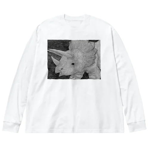 トリケラトプス　モノクロ Big Long Sleeve T-Shirt