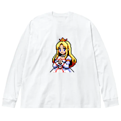 ピクセルアート　王女様2 ビッグシルエットロングスリーブTシャツ