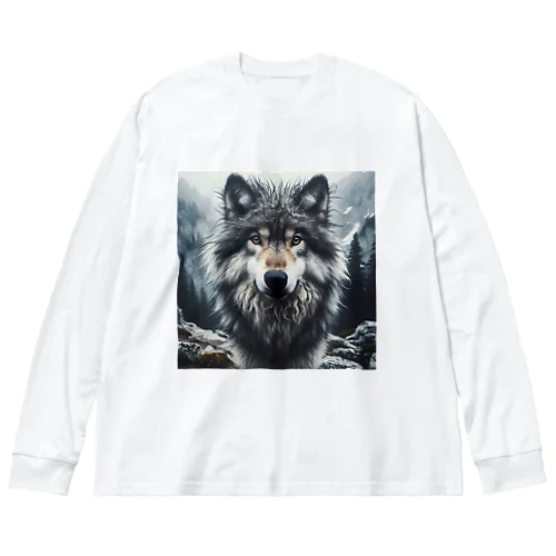 オオカミ　森の番人 ビッグシルエットロングスリーブTシャツ