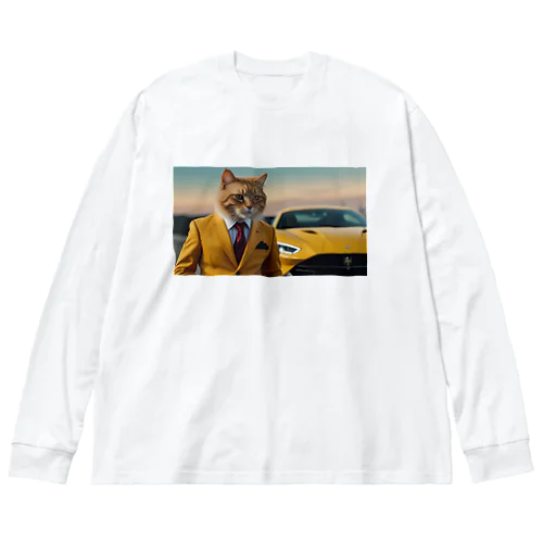 大富豪の猫 ビッグシルエットロングスリーブTシャツ