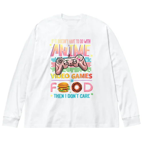 アニメ ビデオゲーム フード - アニメ愛好家へのギフトアイデア 女の子 男の子 Big Long Sleeve T-Shirt