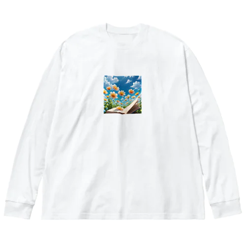 文字から咲いた花 Big Long Sleeve T-Shirt