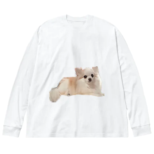 可愛い犬のアイテム ビッグシルエットロングスリーブTシャツ