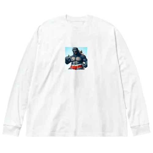 赤いパンツ着用したゴジラ Big Long Sleeve T-Shirt