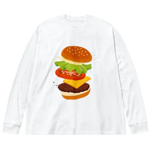 フレッシュなハンバーガー ビッグシルエットロングスリーブTシャツ