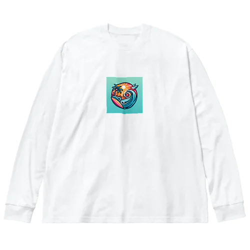 波乗り好きにピッタリな可愛いサーフィンロゴ♪ Big Long Sleeve T-Shirt