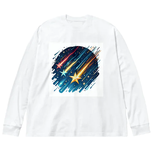 3つの流れ星 ビッグシルエットロングスリーブTシャツ