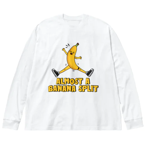 途中の開脚のバナナくん ビッグシルエットロングスリーブTシャツ