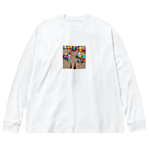 素足で歩く熱い砂浜 Big Long Sleeve T-Shirt