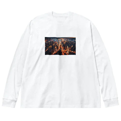 美しい都会の夜景 Big Long Sleeve T-Shirt