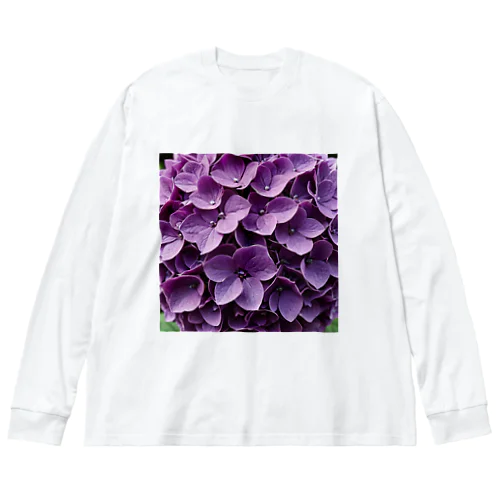 魅惑の紫陽花 ビッグシルエットロングスリーブTシャツ