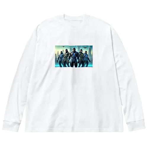 未来のヒーローに変身したゴリラ Big Long Sleeve T-Shirt