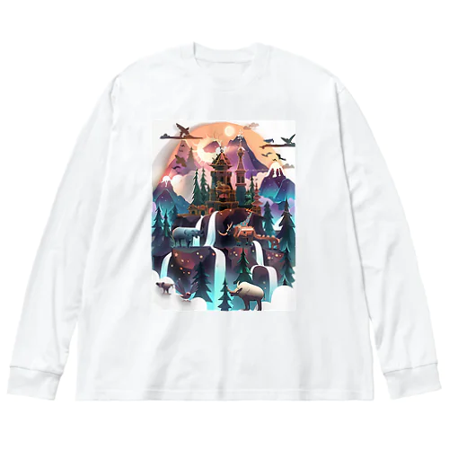 神秘の山 Big Long Sleeve T-Shirt