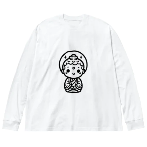 かわいい菩薩のシンプルイラスト ビッグシルエットロングスリーブTシャツ