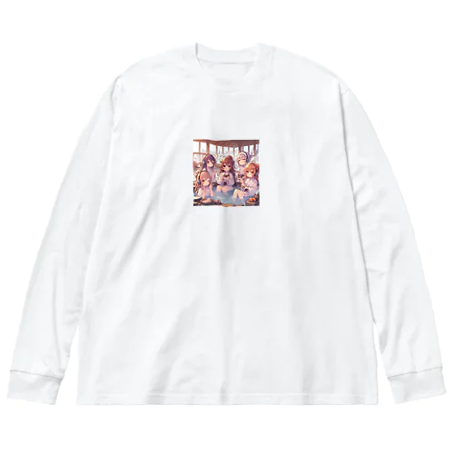 温泉を楽しむ女子 Big Long Sleeve T-Shirt