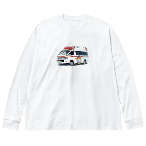 救急車と救急隊のにゃんこ Big Long Sleeve T-Shirt