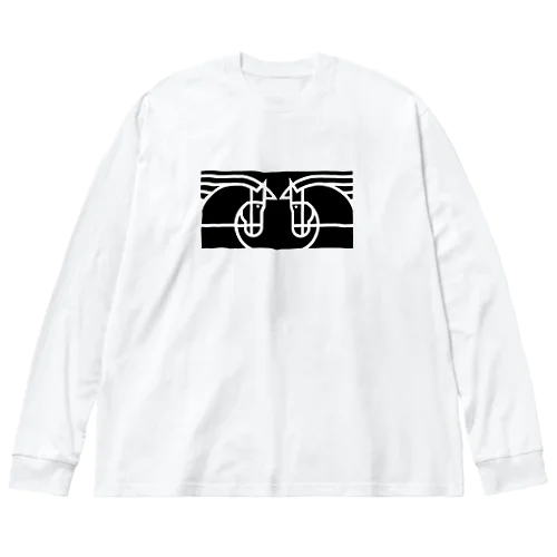 右馬左馬 Big Long Sleeve T-Shirt