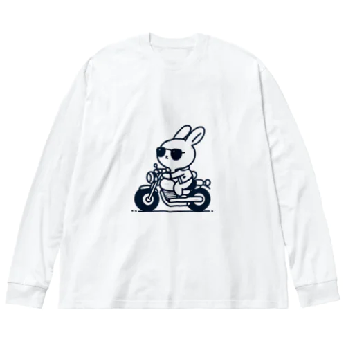 バイクに乗ったうさぎ Big Long Sleeve T-Shirt