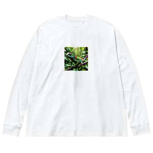 色彩豊かなカメレオンのジャングルの姿 Big Long Sleeve T-Shirt