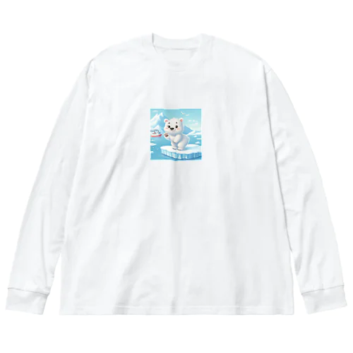 キュートなシロクマのキャラクター Big Long Sleeve T-Shirt