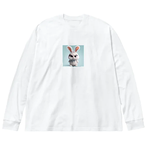 怒っているふわふわうさぎ Big Long Sleeve T-Shirt