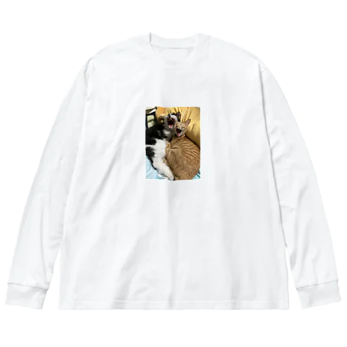 キュートな猫猫あくび Big Long Sleeve T-Shirt