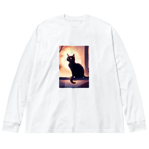 思いやり猫ちゃん ビッグシルエットロングスリーブTシャツ