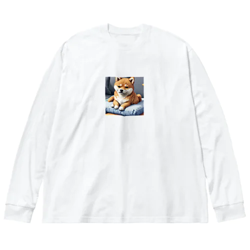 クッションの上でくつろぐ柴犬 Big Long Sleeve T-Shirt