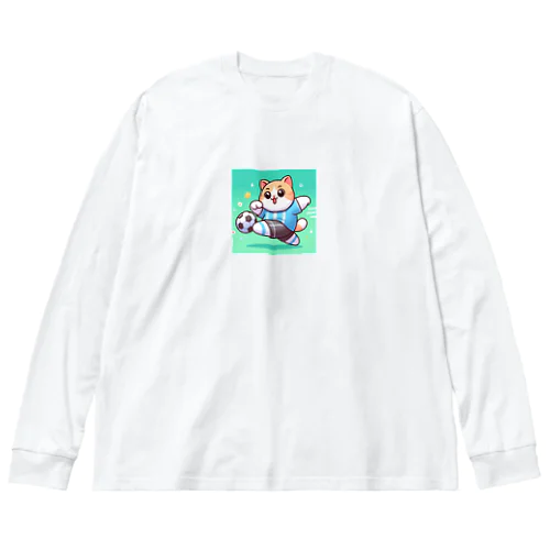 シュートをする猫 Big Long Sleeve T-Shirt