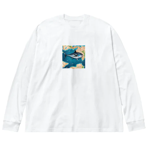 世界を旅するマグロ君 Big Long Sleeve T-Shirt