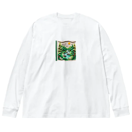 折り紙アート　森林 Big Long Sleeve T-Shirt