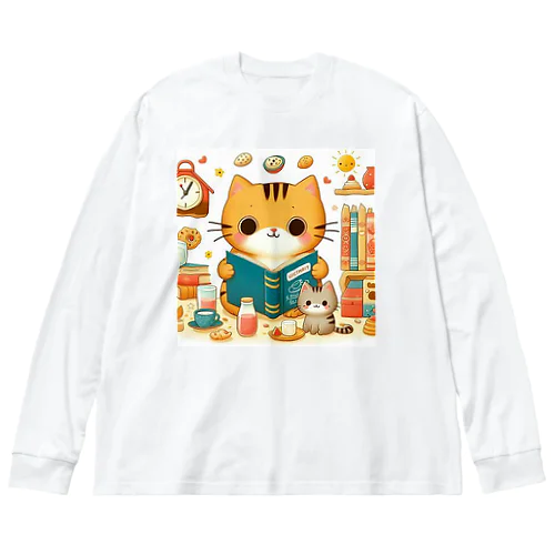 「読書猫」グッズ ビッグシルエットロングスリーブTシャツ