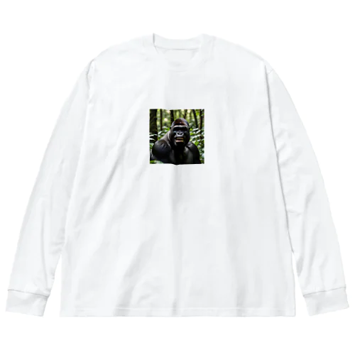 笑っているゴリラ Big Long Sleeve T-Shirt