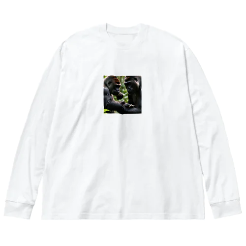 社交的なゴリラ Big Long Sleeve T-Shirt