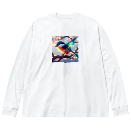 ステンドグラスの様なカワセミ✨ Big Long Sleeve T-Shirt